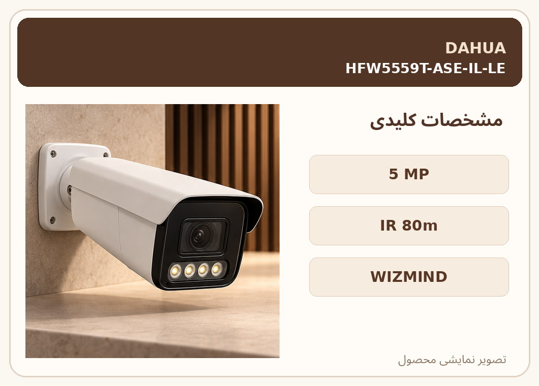 دوربین تحت شبکه داهوا ۵ مگاپیکسل HFW5559T-ASE-IL-LE – تصویر 2