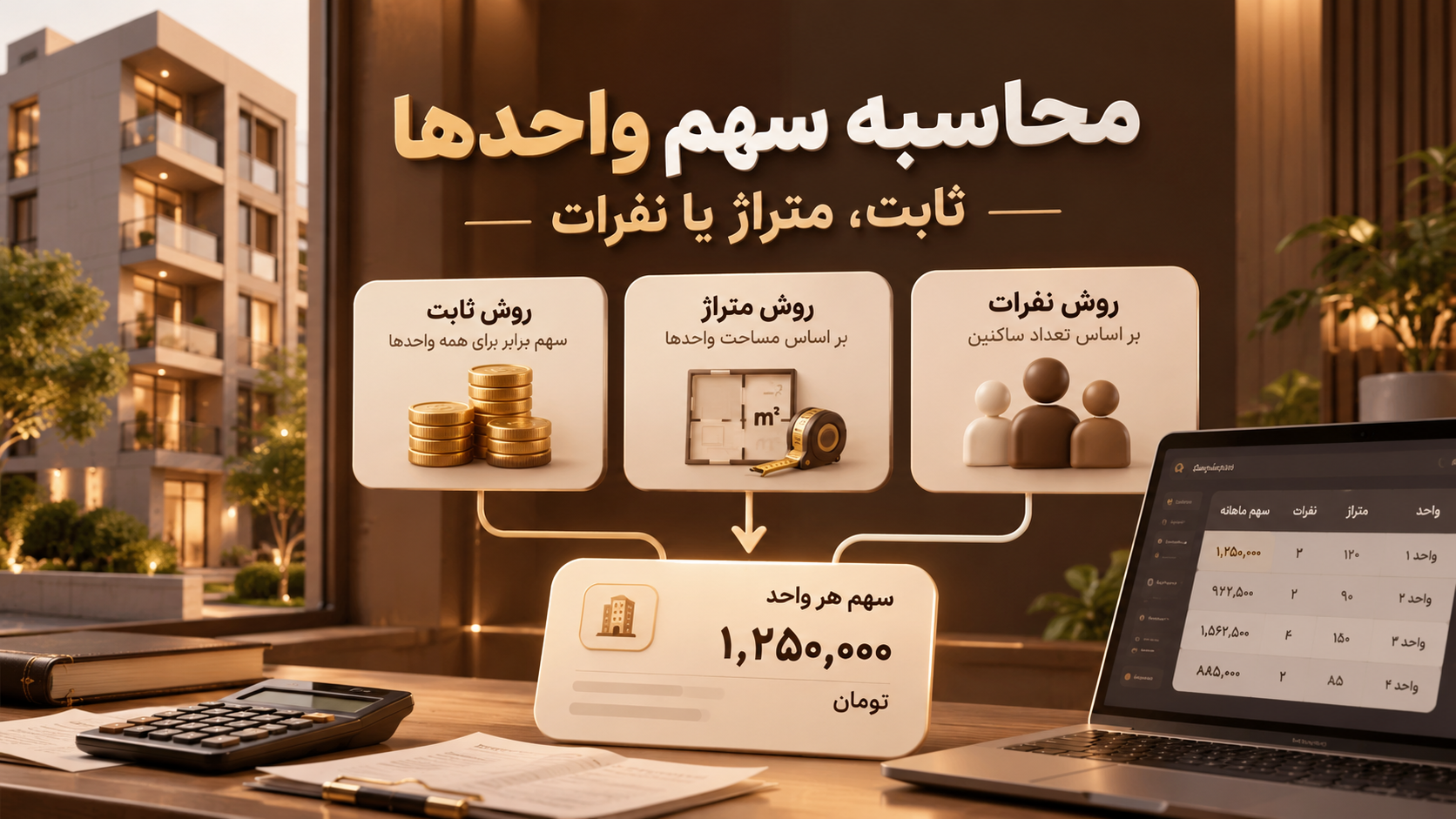 شارژ ثابت، متراژ و نفرات؛ سهم هر واحد چطور محاسبه میشود؟