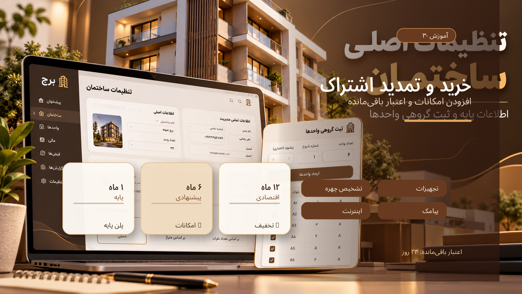 خرید و تمدید اشتراک، افزودن امکانات و اعتبار باقی‌مانده